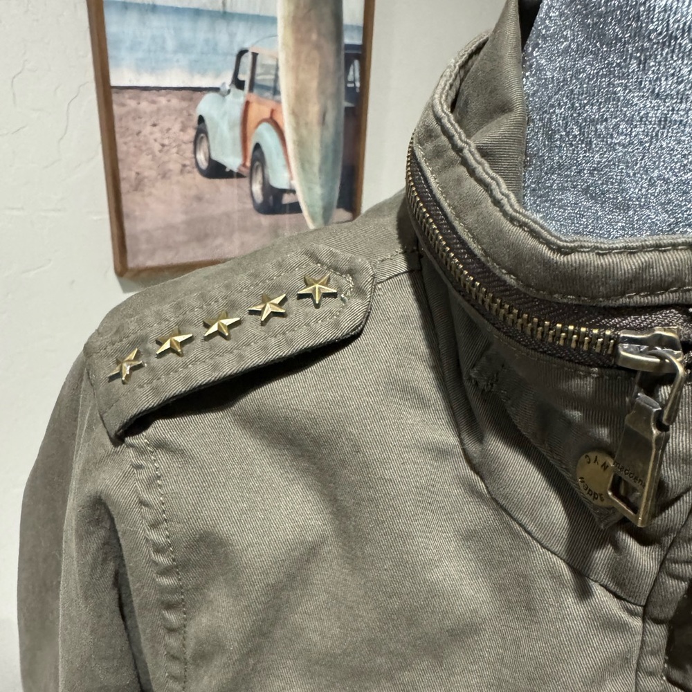 Madden NYC Jacket Olive Green  5 Star General Military Style Field Jacket Small - Picture 4 of 10